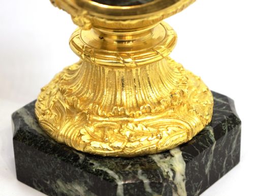 A PAIR OF LATE 19TH C VERDE ANTICO AND ORMOLU MOUNTED CASSOLETTES - ADDITIONAL PHOTO 4