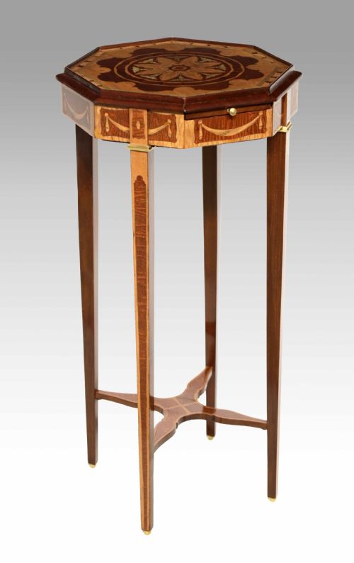 a fine quality ormolu and inlaid mahogany victorian kettle stand - CATEGORY: ANTIQUE FURNITURE - DATED VICTORIAN