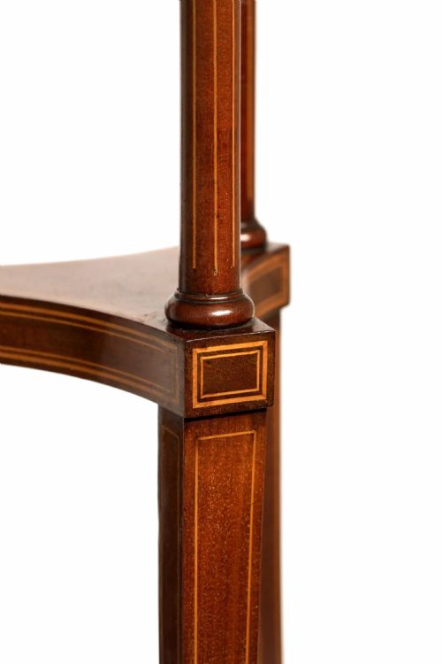 A FINE VICTORIAN INLAID MAHOGANY TORCHERE - ADDITIONAL PHOTO 2