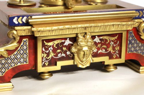 A 19TH CENTURY FRENCH LOUIS XV STYLE ORMOLU MOUNTED DESK INKSTAND - ADDITIONAL PHOTO 1