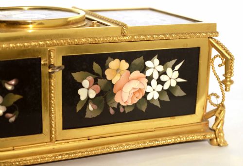 A FINE QUALITY 19TH CENTURY FLORENTINE PIETRA DURA JEWELLERY CASKET - ADDITIONAL PHOTO 3