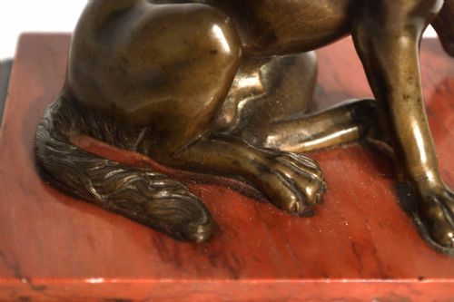 A 19TH CENTURY BRONZE OF THE DOG OF ALCIBIADES JENNINGS DOG - ADDITIONAL PHOTO 2
