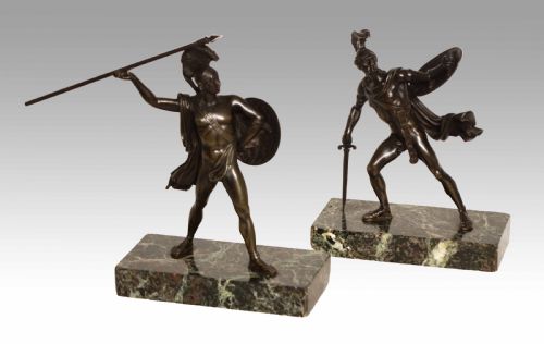 a pair of 19th century french bronzes gladiators of horace and curiace - CATEGORY: ANTIQUE SCULPTURES - DATED 1850