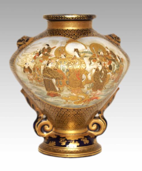 attributed to kinkozan a meiji period shouldered satsuma vase - CATEGORY: ANTIQUE VASES - DATED 19TH CENTURY