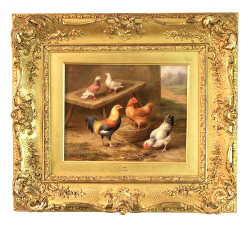 edgar hunt 1876 1953 oil on canvas - CATEGORY: ANTIQUE ART - DATED 1910