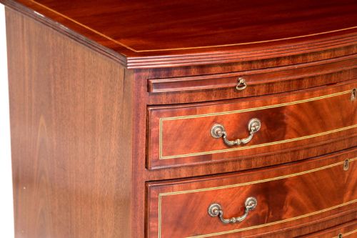 THE QUALITY EDWARDIAN MAHOGANY INLAID BOW FRONTED CHEST - ADDITIONAL PHOTO 1