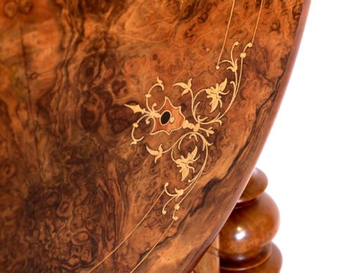 AN FINE VICTORIAN BURR WALNUT CABRIOLE LEG BABY SUTHERLAND TABLE - ADDITIONAL PHOTO 1