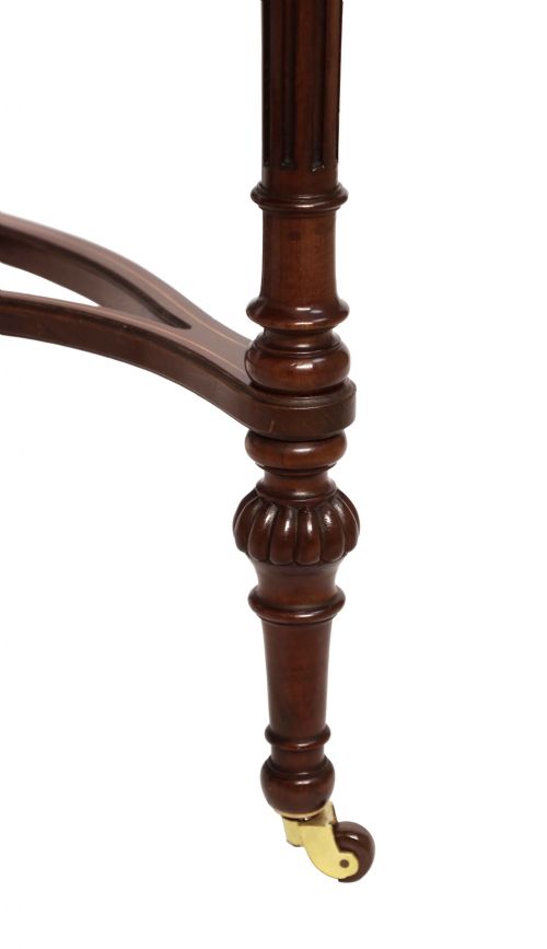AN ELEGANT VICTORIAN MAHOGANY KIDNEY SHAPED SIDE TABLE - ADDITIONAL PHOTO 4