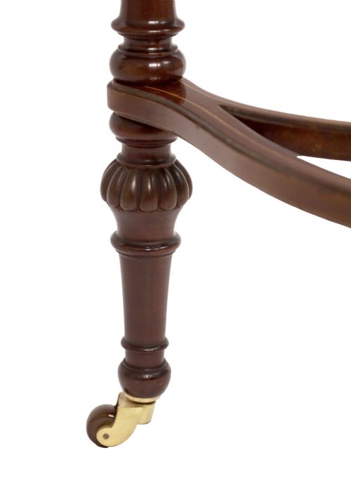 AN ELEGANT VICTORIAN MAHOGANY KIDNEY SHAPED SIDE TABLE - ADDITIONAL PHOTO 5