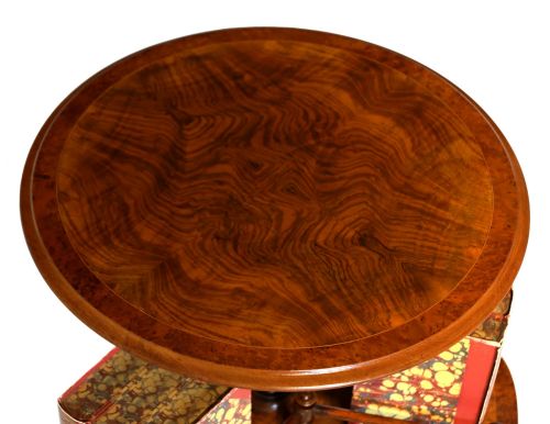 A FINE LATE VICTORIAN INLAID WALNUT REVOLVING LIBRARY TABLE - ADDITIONAL PHOTO 1