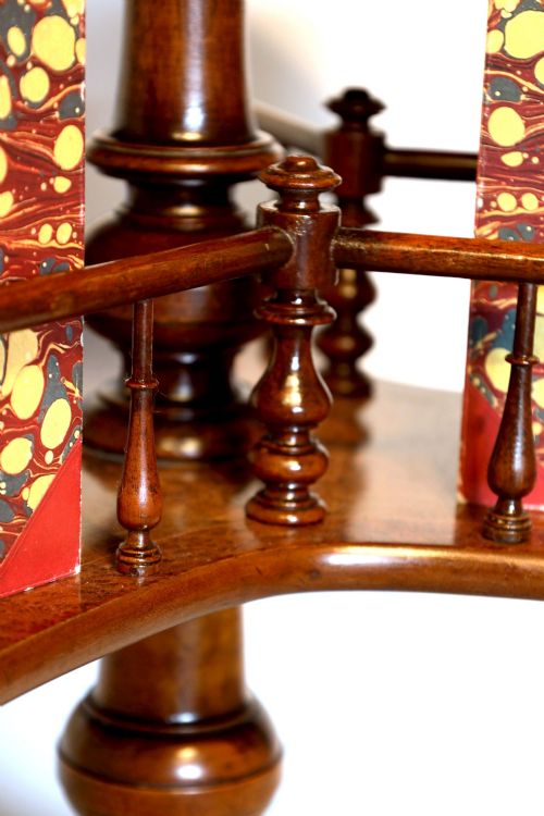 A FINE LATE VICTORIAN INLAID WALNUT REVOLVING LIBRARY TABLE - ADDITIONAL PHOTO 2