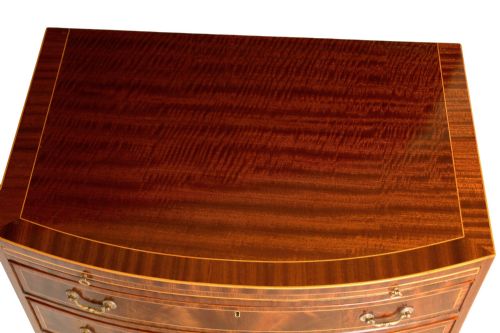 THE QUALITY EDWARDIAN MAHOGANY INLAID BOW FRONTED CHEST - ADDITIONAL PHOTO 1