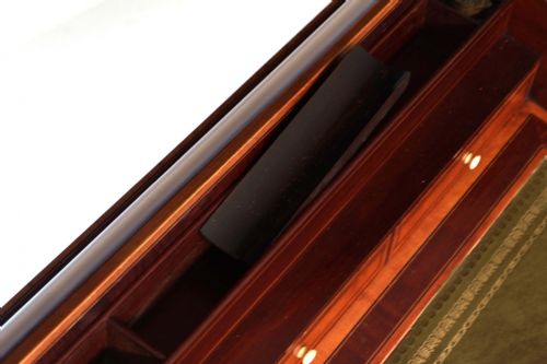 A QUALITY LATE VICTORIAN MAHOGANY INLAID CYLINDER DESK - ADDITIONAL PHOTO 4