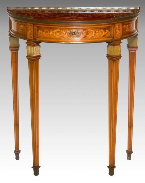 A FINE VICTORIAN MAHOGANY DEMI LUNE DRESSING TABLE - ADDITIONAL PHOTO 1