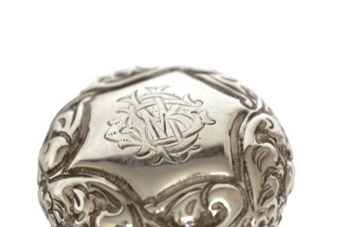 A PAIR OF EARLY 20TH CENTURY SILVER MOUNTED CUT GLASS PERFUME GLOBULAR BOTTLES - ADDITIONAL PHOTO 1