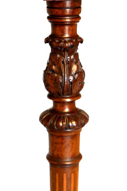 A FINE VICTORIAN MAHOGANY CARVED AND INLAID SIDE TABLE - ADDITIONAL PHOTO 3