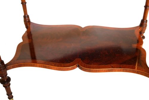 A FINE VICTORIAN MAHOGANY CARVED AND INLAID SIDE TABLE - ADDITIONAL PHOTO 4