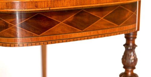 A FINE VICTORIAN MAHOGANY CARVED AND INLAID SIDE TABLE - ADDITIONAL PHOTO 7