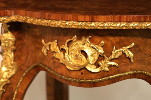 A VICTORIAN WALNUT AND GILT BRONZE MOUNTED OCCASIONAL TABLE - ADDITIONAL PHOTO 2