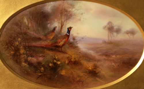 JAMES STINTON 1870 1962 A FRAMED HAND PAINTED ROYAL WORCESTER PORCELAIN PLAQUE - ADDITIONAL PHOTO 1