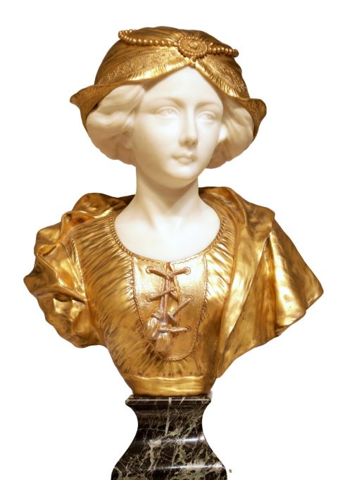 AFFORTUNATO GORY 1895 1925 A FRENCH GILT BRONZE AND BUST