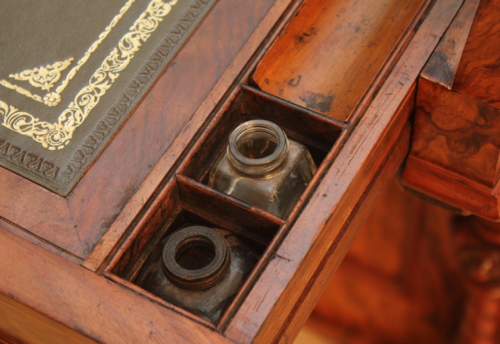 A Fine Quality Victorian Burr Walnut inlaid Piano Top, Pop up Davenport by James shoolbred & Co  View III