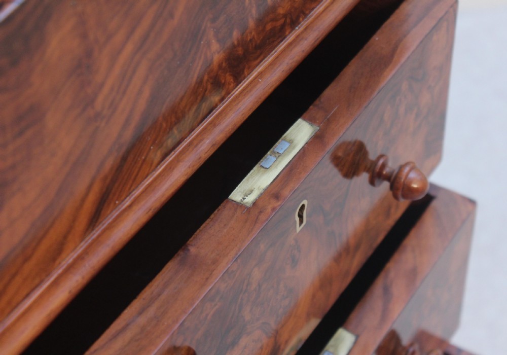A Fine Quality Victorian Burr Walnut inlaid Piano Top, Pop up Davenport by James shoolbred & Co  View V