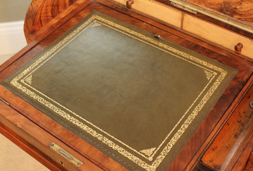 A Fine Quality Victorian Burr Walnut inlaid Piano Top, Pop up Davenport by James shoolbred & Co  View IX
