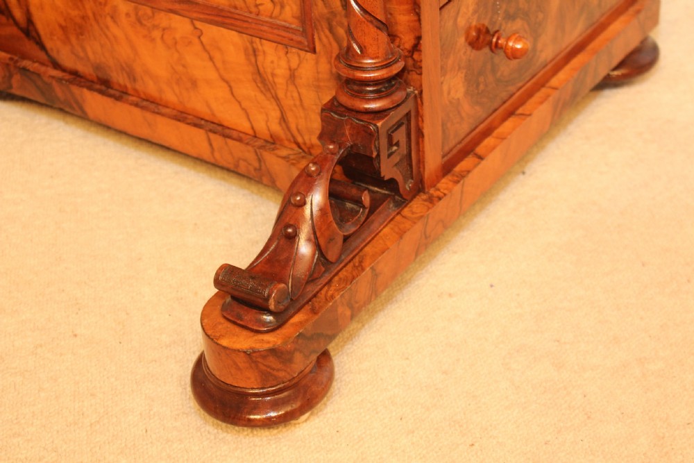A Fine Quality Victorian Burr Walnut inlaid Piano Top, Pop up Davenport by James shoolbred & Co  View XIV
