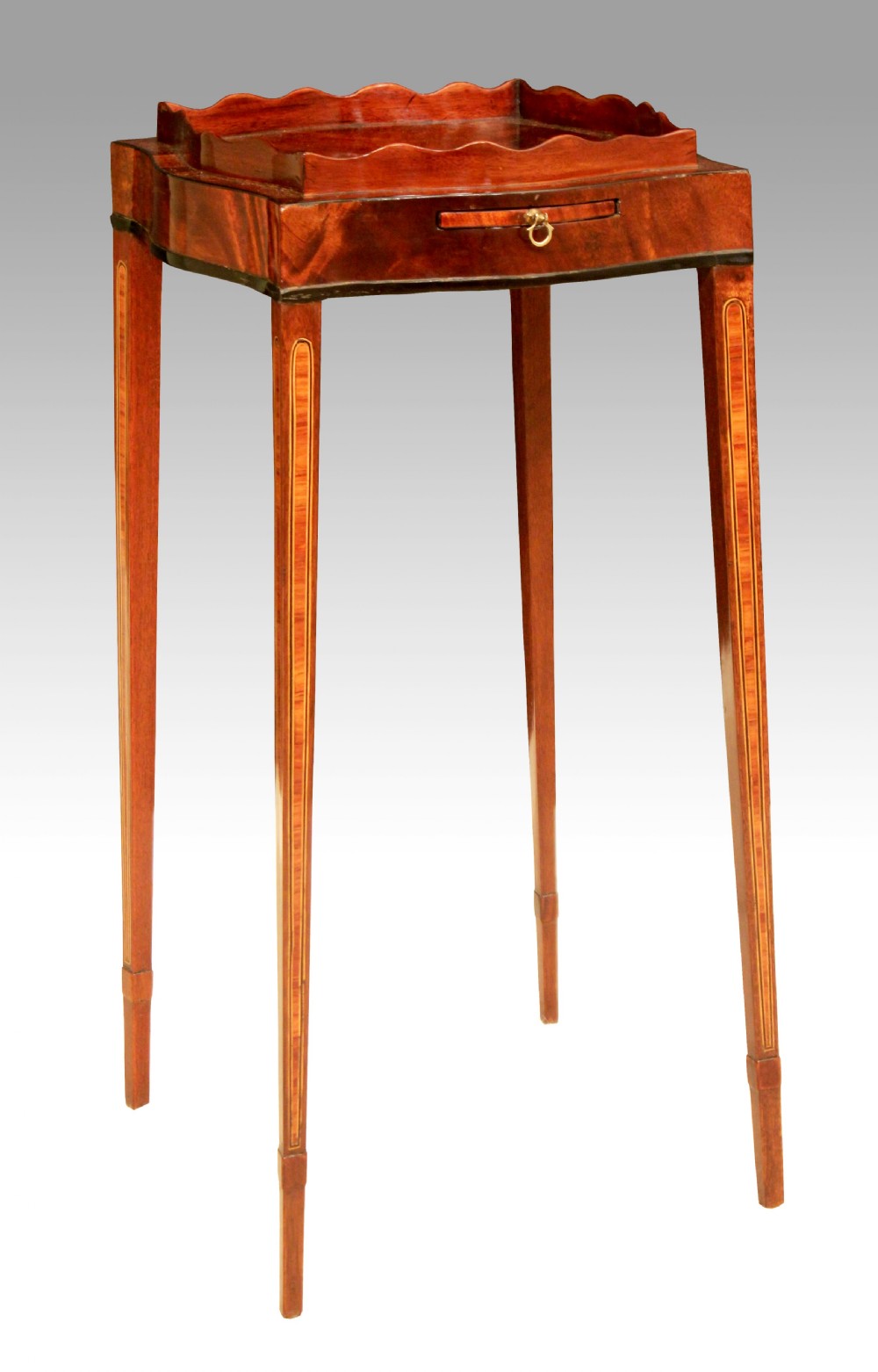 An Attractive Fine Edwardian mahogany inlaid kettle stand.