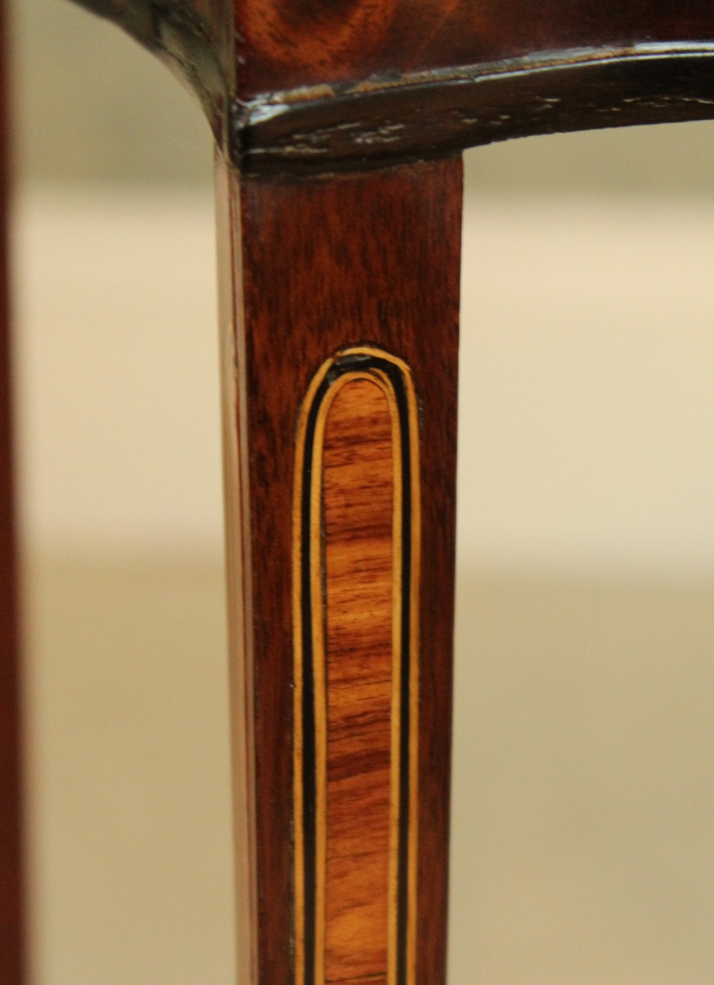 An Attractive Fine Edwardian mahogany inlaid kettle stand. View V