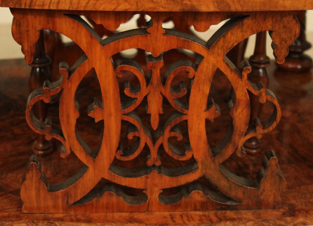 A Beautiful Victorian Burr Walnut Oval Canterbury. View III