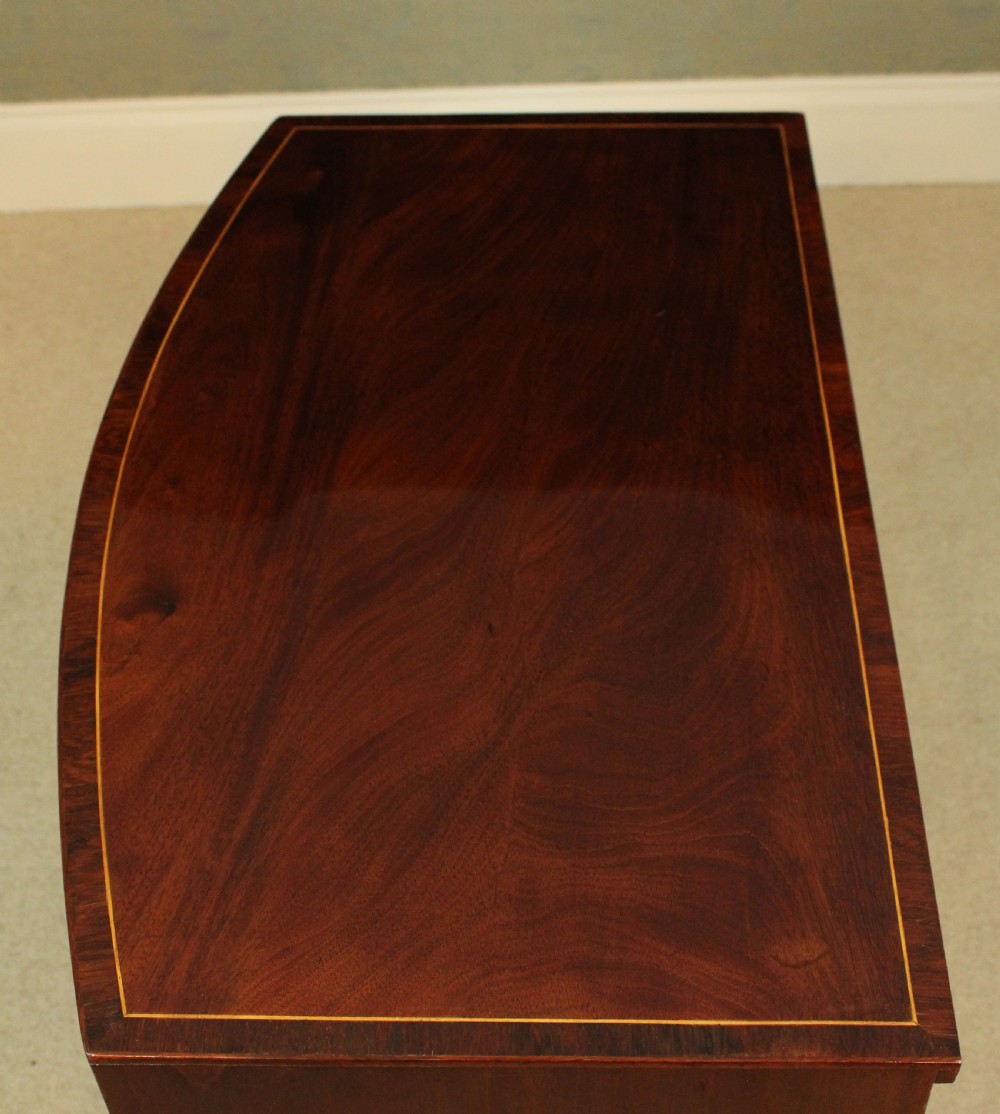 A Beautiful Edwardian Mahogany Inlaid Bow Fronted Chest View VII