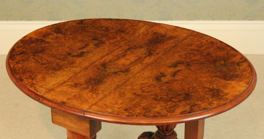 An Exquisite Victorian Burr Walnut Cabriole Leg Baby Sutherland Table View VI