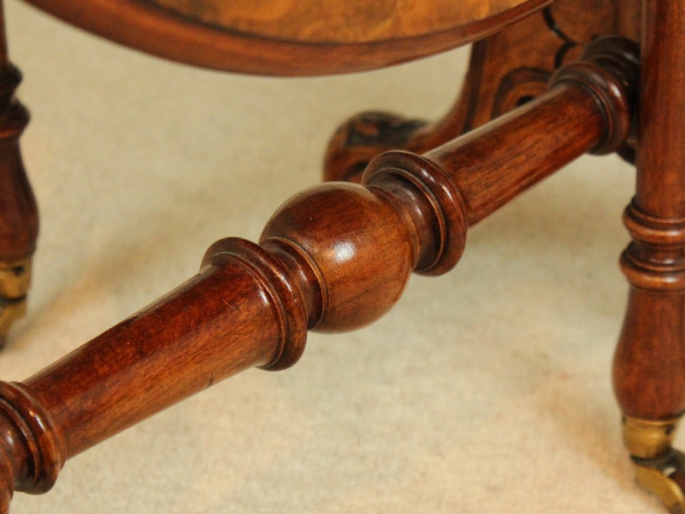 An Exquisite Victorian Burr Walnut Cabriole Leg Baby Sutherland Table View VIII