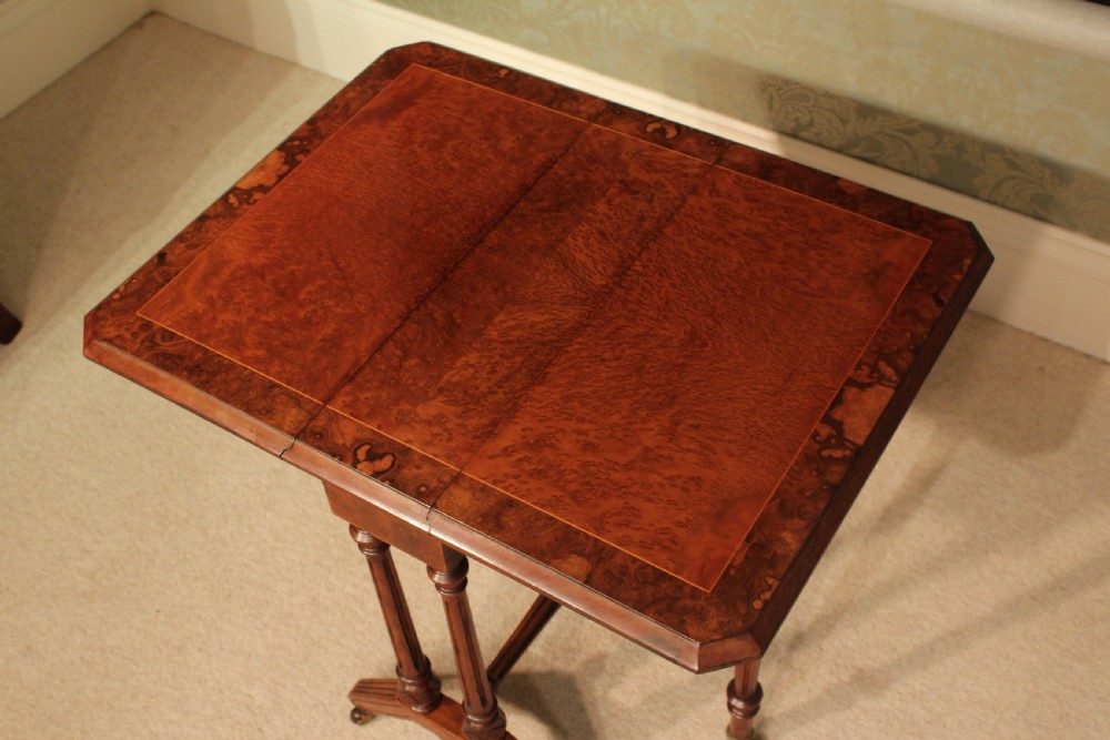 A Stunning Victorian Thuya and Burr Walnut Inlaid Aesthetical Baby Sutherland Table View VIII