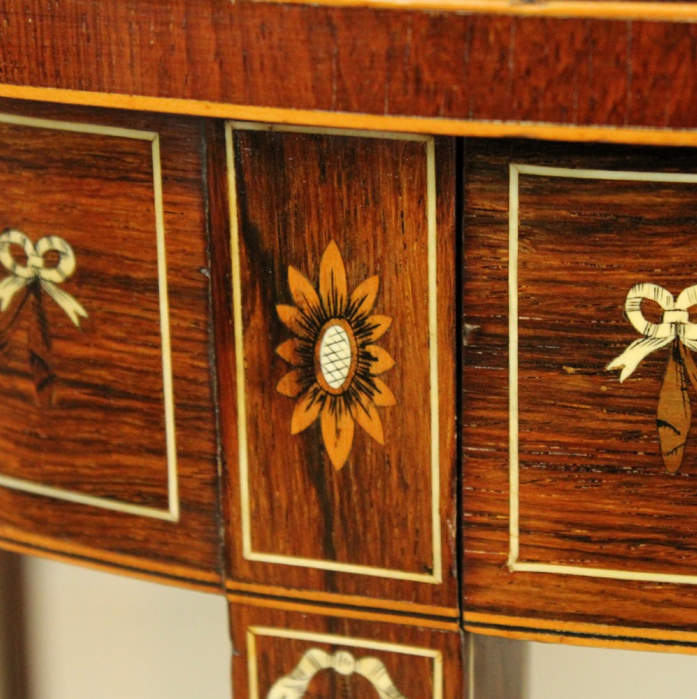 A Pair of Exhibition Quality Late Victorian Rosewood Inlaid Demi Lune Side Tables By Edwards & Roberts View V