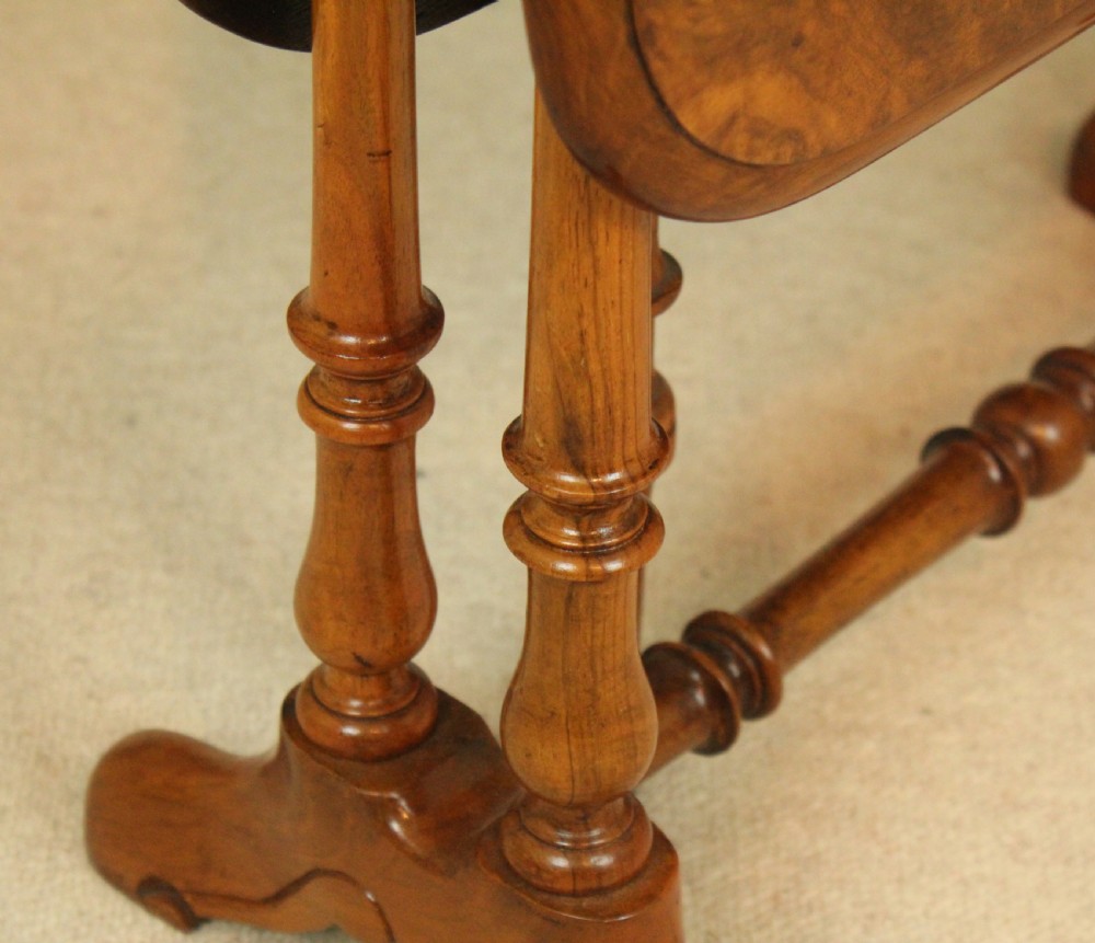 A Superb Victorian Burr Walnut D-Ended Baby Sutherland Table View V