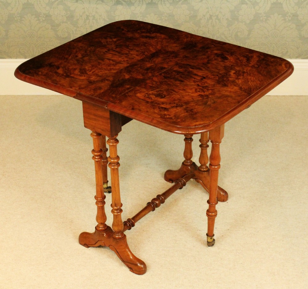 A Superb Victorian Burr Walnut D-Ended Baby Sutherland Table View VII