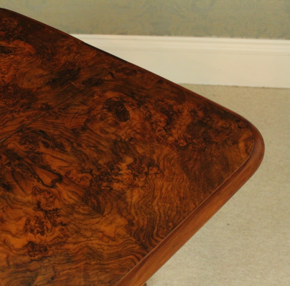 A Superb Victorian Burr Walnut D-Ended Baby Sutherland Table View VIII