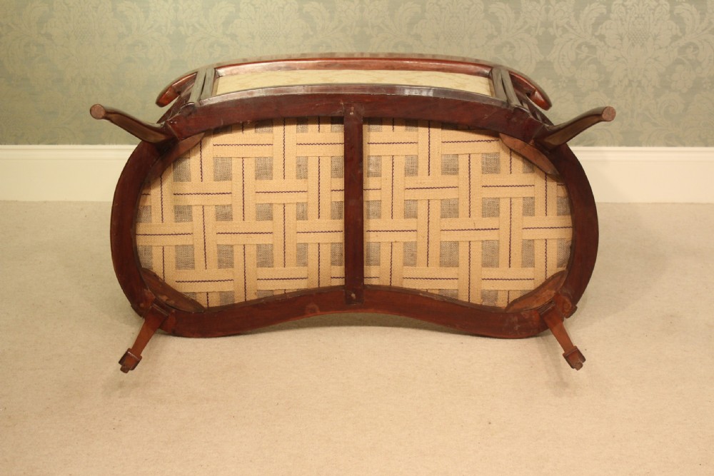 An Exquisite Late Victorian Mahogany Inlaid Upholstered Settee View II