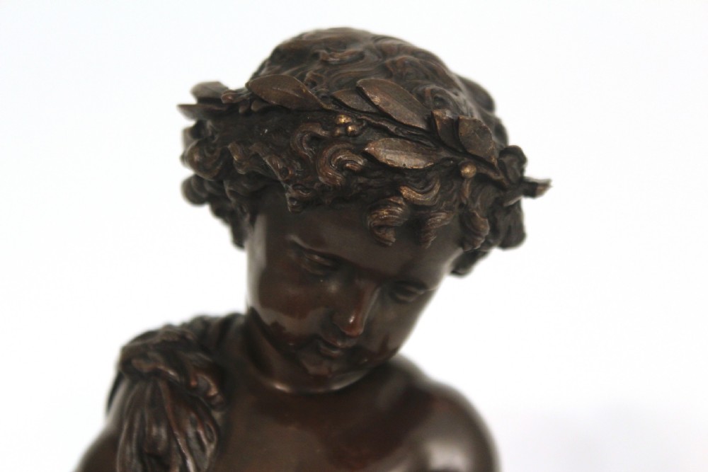A Fine Late 19th Century French Bronze Cherub Leaning On Column View II