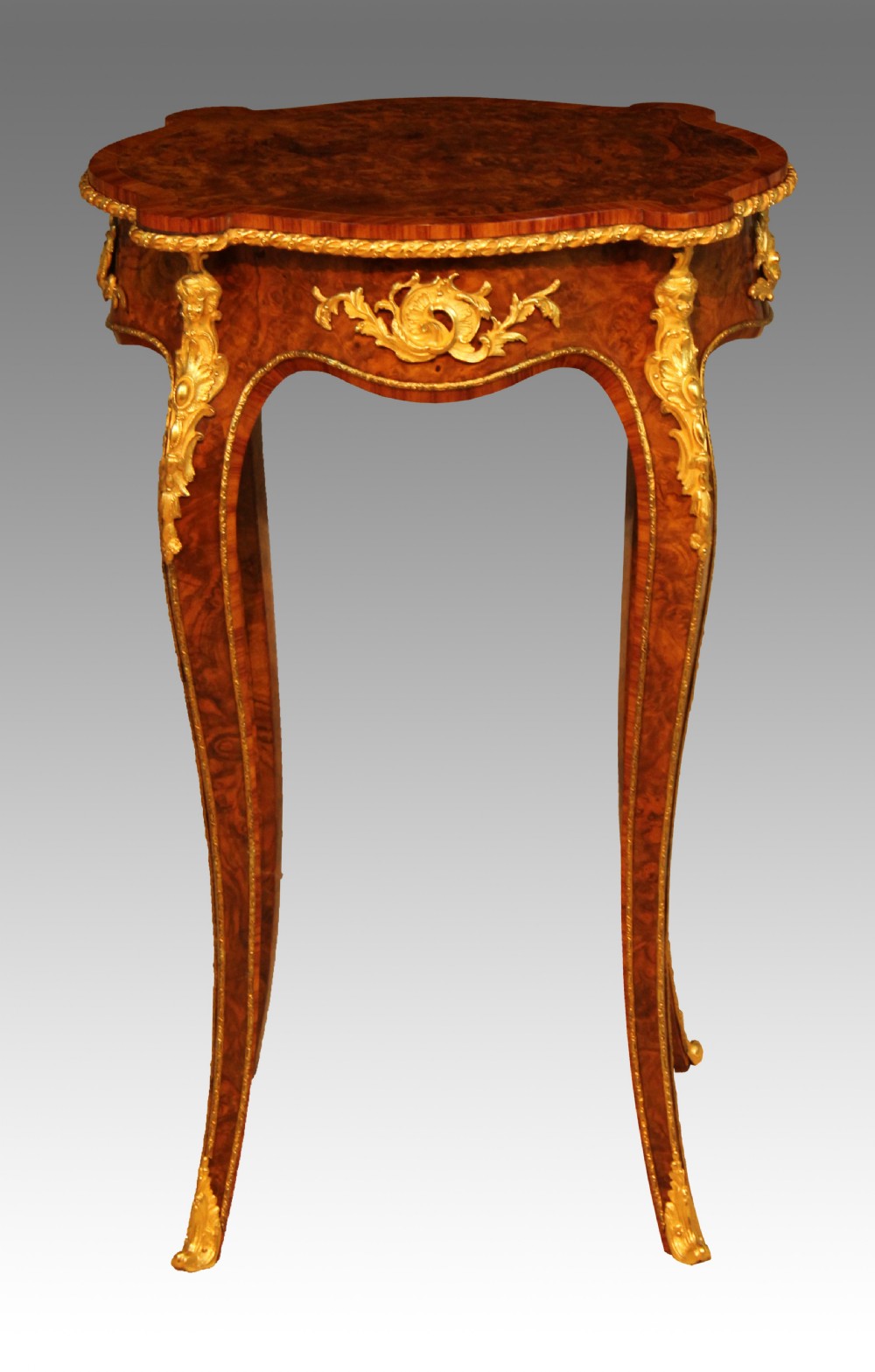An Exhibition Quality Victorian Burr Walnut Inlaid and Ormolu Mounted Table