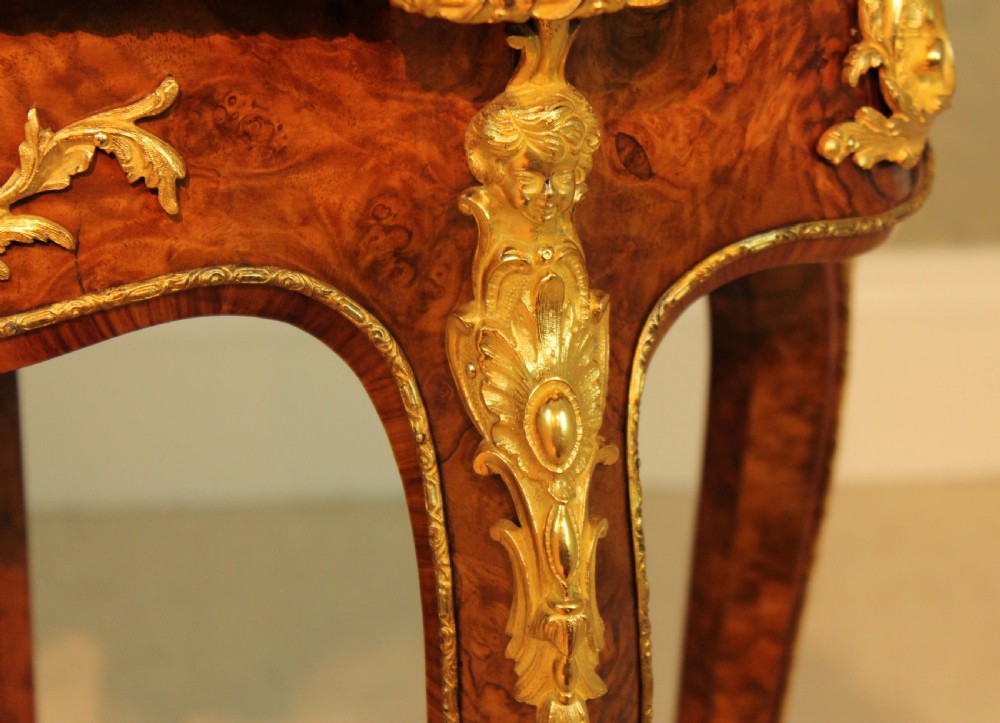 An Exhibition Quality Victorian Burr Walnut Inlaid and Ormolu Mounted Table View IV