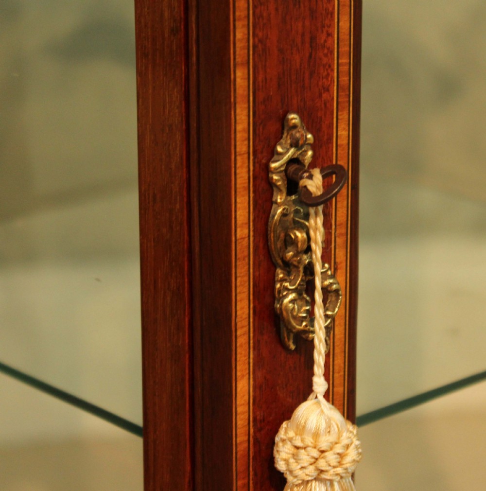 A Quality Edwardian Mahogany Inlaid Center Display Cabinet View III
