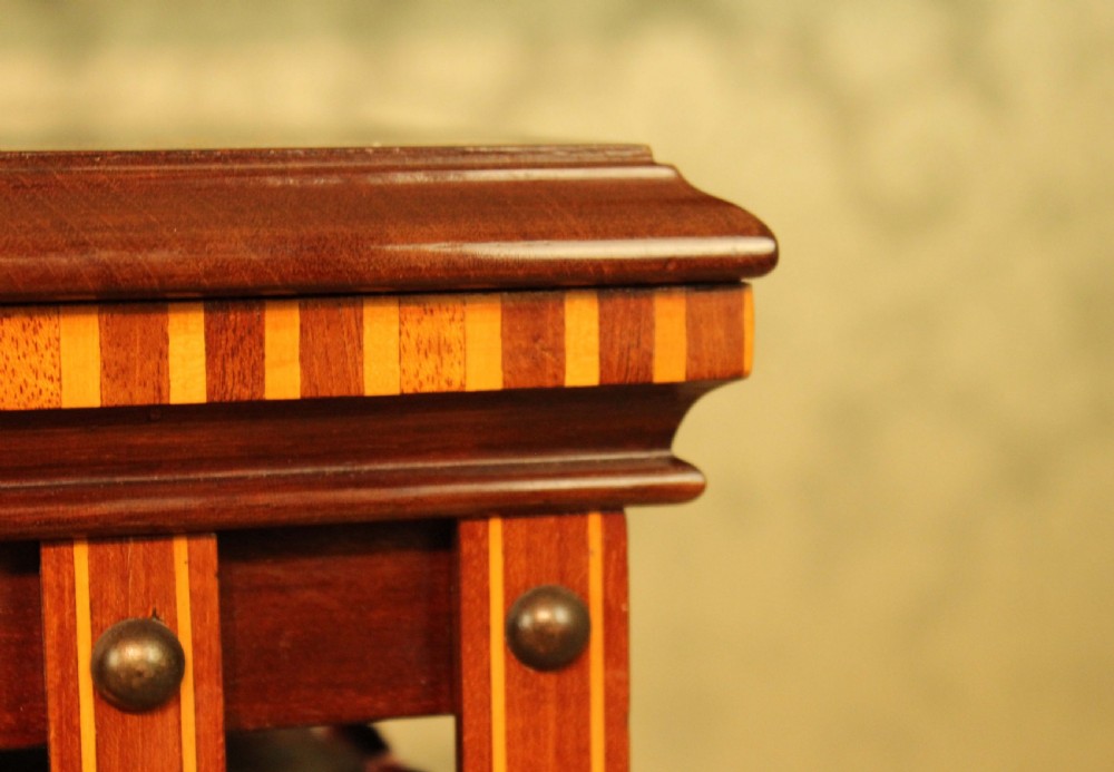 An Exquisite Late Victorian Mahogany inlaid revolving bookcase by Maple & Co. View IX