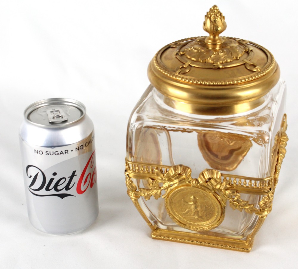 A Fine Late 19th C. French Ormolu Mounted Crystal Glass Box And Cover View VI