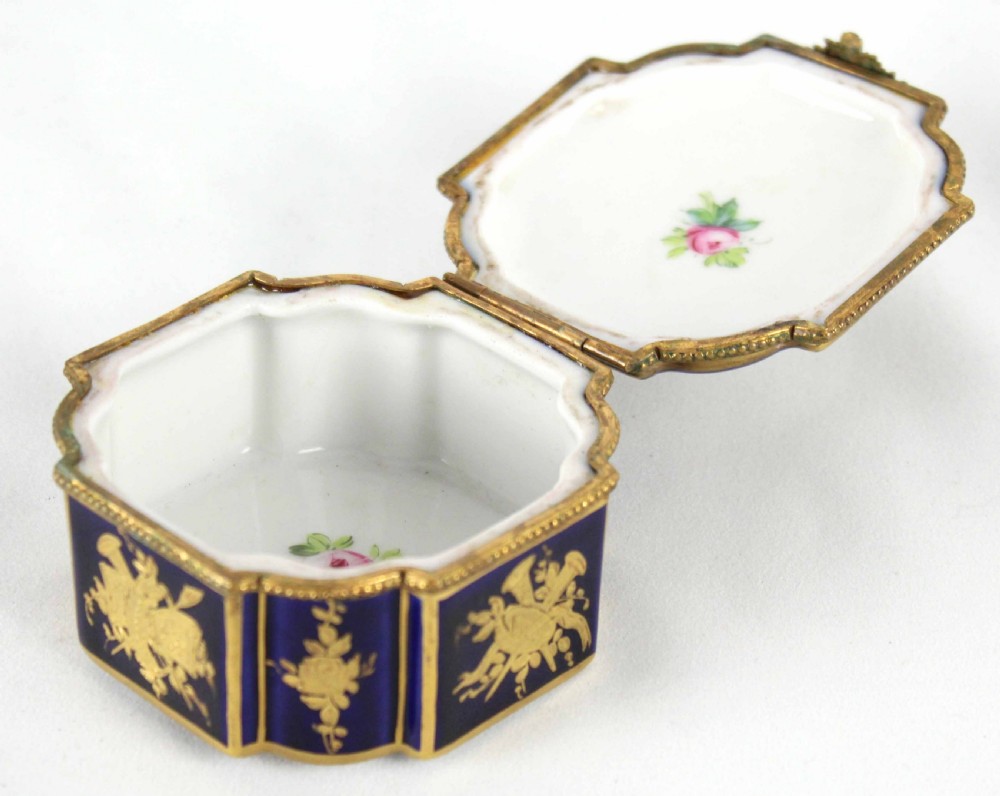 A Late 19th C. French Gros Bleu Porcelain Shaped Square Casket View II
