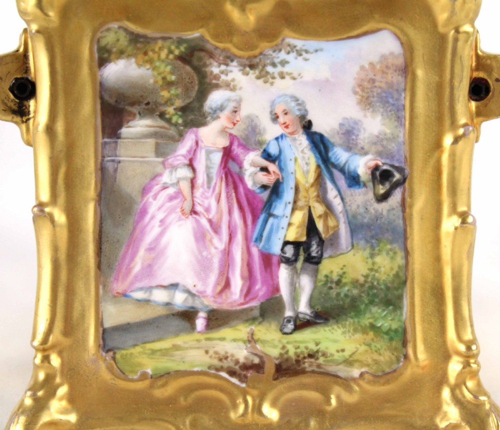 A Finely Detailed Late 19th C. Continental Porcelain Sedan Chair Figure Group View VII