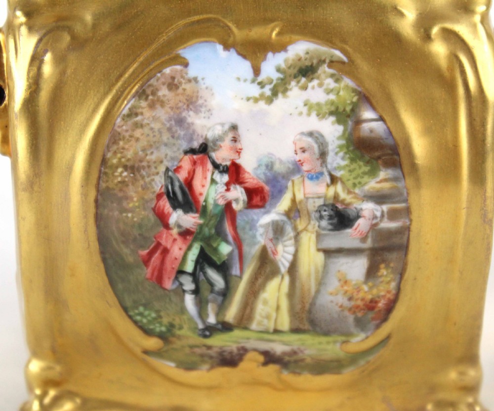 A Finely Detailed Late 19th C. Continental Porcelain Sedan Chair Figure Group View VIII
